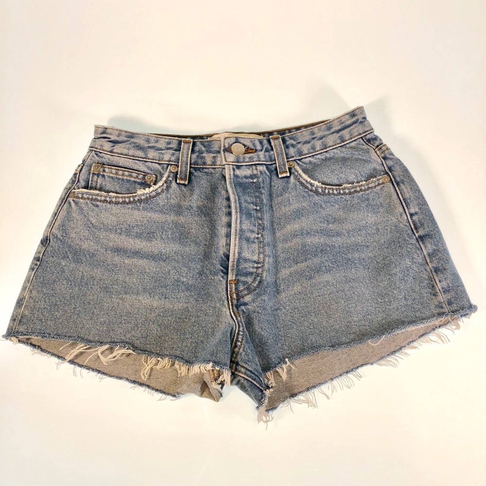 Reformation high waisted button fly shorts